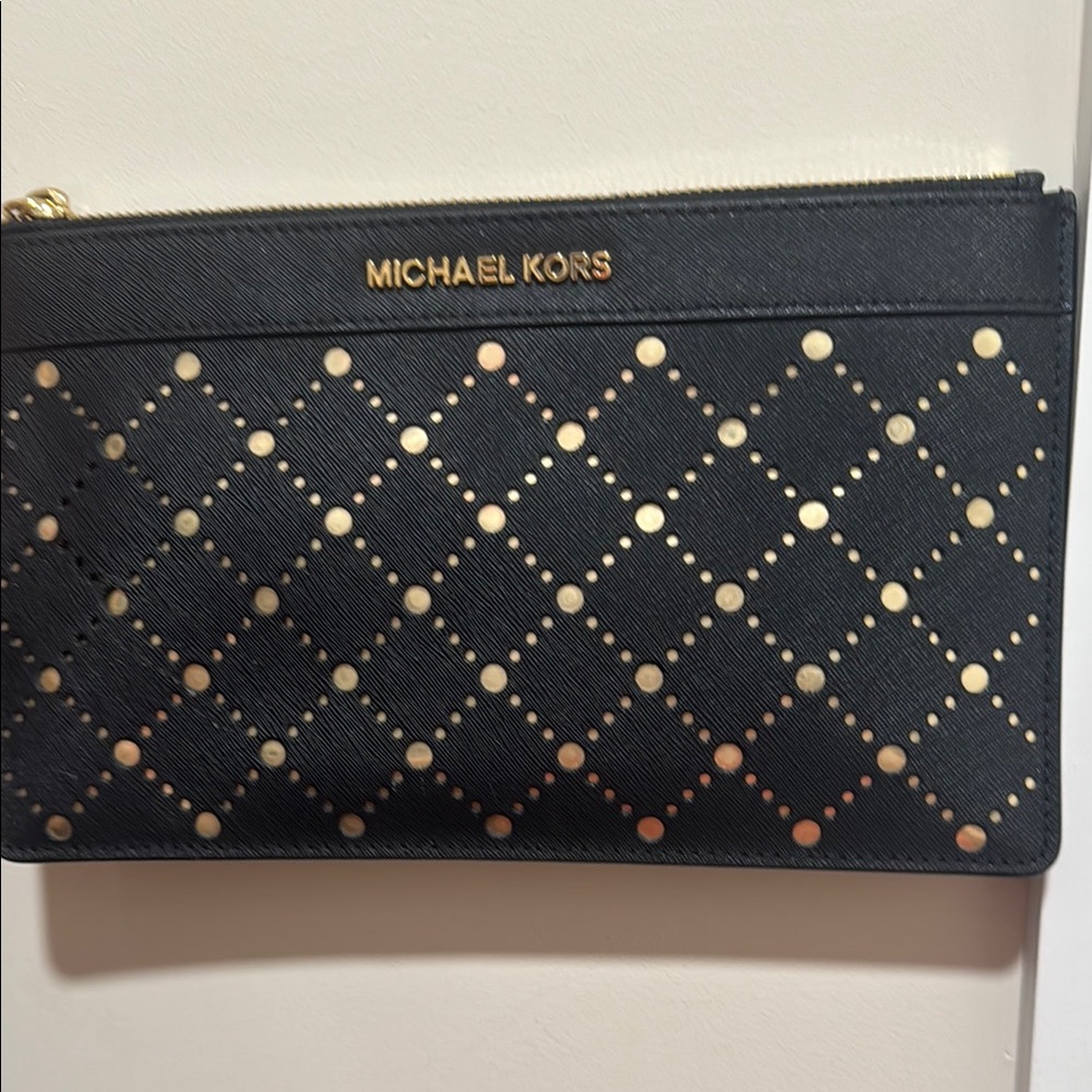 Michael Kors Black and Gold Key & Card Holder